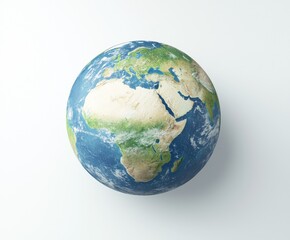 Obraz premium Realistic 3D Earth Globe Model on Light Background for Education