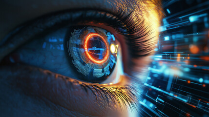 Innovation and the future: Cyber ​​eye with data interface and advanced technology