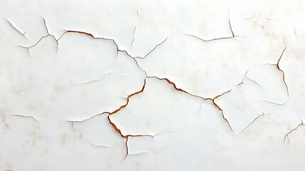 Fototapeta premium Cracked White Paint Texture: Close-up Detail of Aged Surface AI Generated