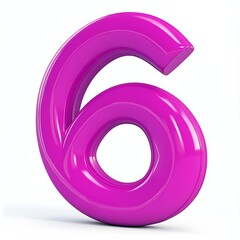smooth plastic number 6 with bright color