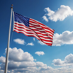 Fototapeta premium american flag against blue sky