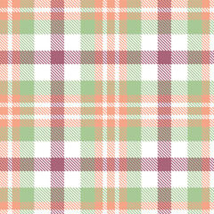 Iridescent White and Muted Light Salmon Seamless Tartan Textile Design
