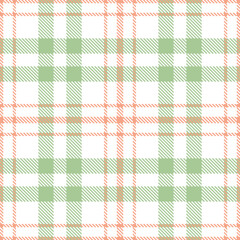 Smoky White Seamless Tartan with Vivid Light Salmon accents Textile Design