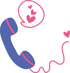 Romance phone talk illustration