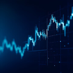 Navigating the dynamic world of finance, a journey of fluctuating trends depicted in cool blue tones on a dark screen.