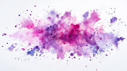 Obraz premium Vibrant Pink and Purple Watercolor Explosion on White Background AI Generated