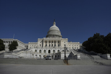 The Capitol. Independence Day in USA. Capitol is freedom and justice in America. The dome of the Capitol in Washington DC. The United States flag on the Capitol building. American history.