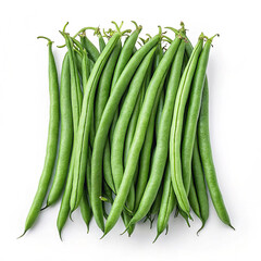 Fresh green beans neatly arranged