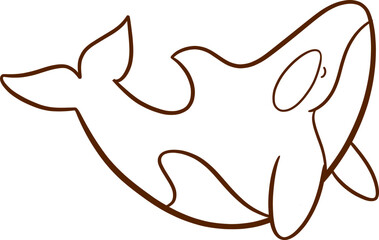 doodle whale, Hand drawn sketch vector illustration of whales . Sperm whale, humpback whale, beluga, orca. Monochrome ink drawing, imitation of engraving., Hand-Drawn Doodle cute Whale  