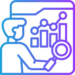 Fototapeta premium Monitoring line gradient icon