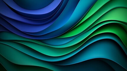 Obraz premium Abstract wavy background with shades of blue and green.