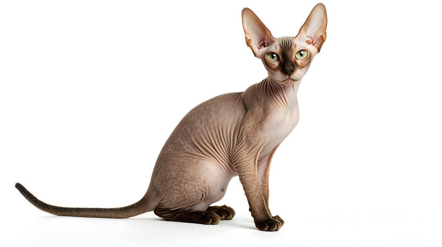 pixiebob  cat on white background