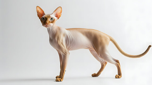 pixiebob  cat on white background
