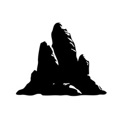 Monochrome Mountain Silhouette Scenic Vector Shape