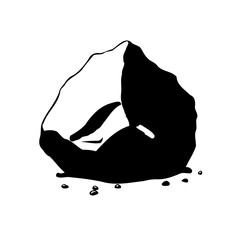 Monochromatic Rough-hewn Rock Formation Graphics © LgsDesign