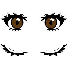 若々しい目元_開閉_差分セット_手書き_ベクター素材
