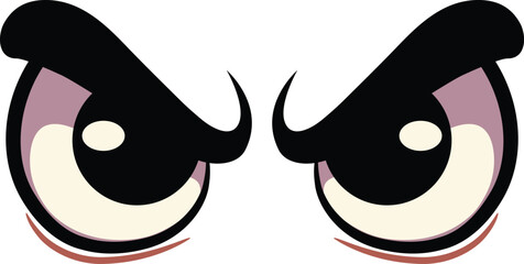 화가 난 모습의 눈 모양을 묘사한 일러스트