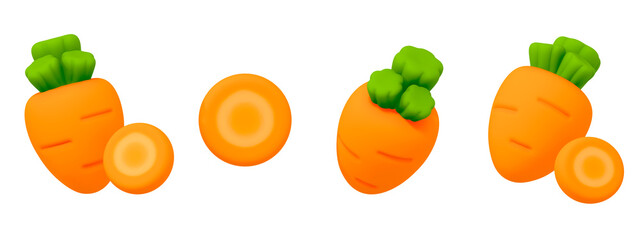 carrot, vegetable, food, nature, 3d, object