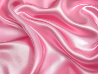 Smooth draped pink satin fabric with soft folds and shimmering texture