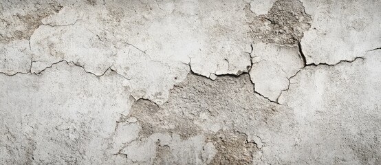 Obraz premium A cracked and weathered concrete wall showcasing a range of textures and tones, reflecting age and imperfection.