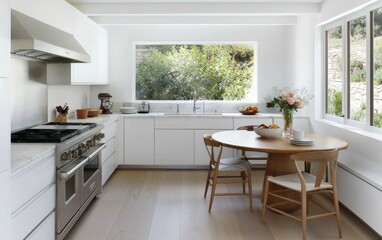 Bright and Modern Kitchen with Minimalist Design and Natural Light