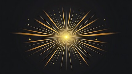 Fototapeta premium Golden Ray Burst: A Digital Illustration of Celestial Light AI Generated