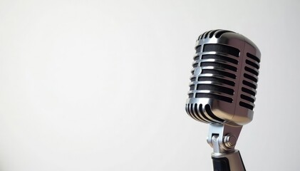 Fototapeta premium Microphone on white background, hip-hop style , single object, isolated object, music equipment