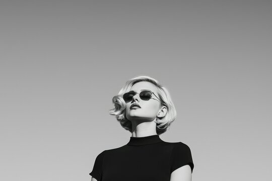 Stylish woman, black and white