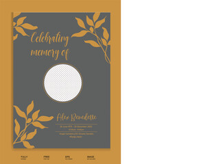 Funeral Program Flyer Design Template vector