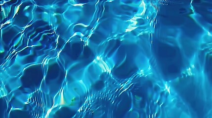 Blue water texture, swimming pool water.