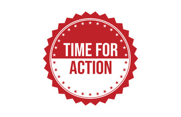 Time for action red ribbon label banner.