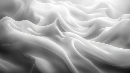 Obraz premium Abstract smooth white fabric folds, draping texture.