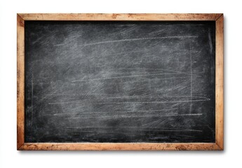 Empty Chalkboard with Wooden Frame for Educational Purpose