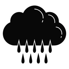 Vector weather icons blend cloud, rain, and lightning into a playful cartoon cloud design