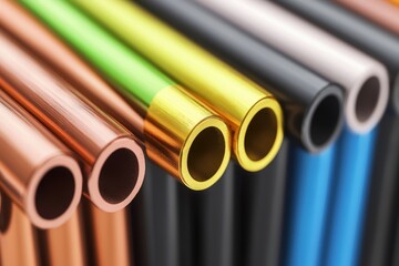Colorful Metallic Straws in Various Finishes and Textures