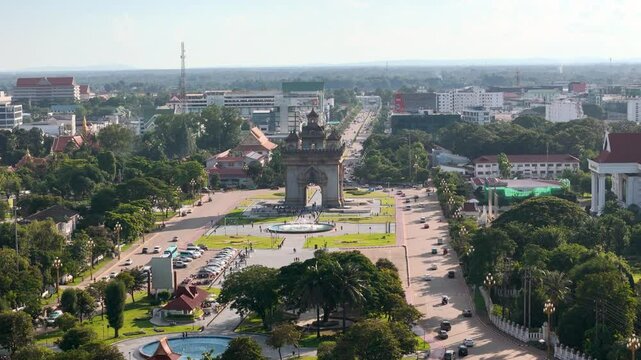 Patuxay is the arc of triumph of Laos situated in the heart of Vientiane Capital City