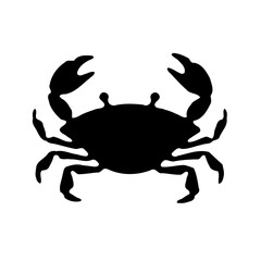 Silhouette of a Crab on a White Background