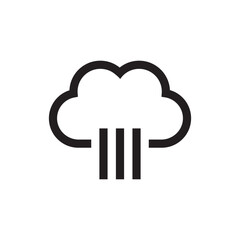 Rounded line icon weather climate cloud sun temperature template, Rainy weather sign