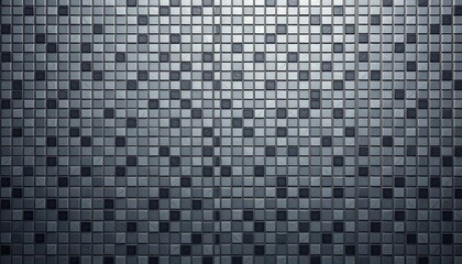 Fototapeta premium Abstract grey and black mosaic tile wall background, ample copy space, material, photography