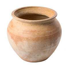 Antique terracotta jar isolated on transparent background