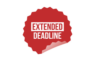 Extended deadline red ribbon label banner.