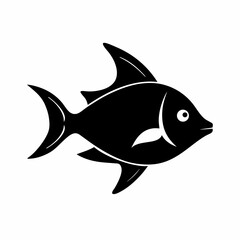 Platy fish silhouette on white Background