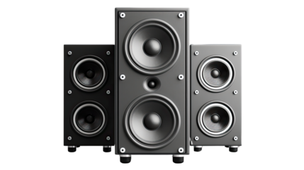 Harmony of Sound: A set of modern black speakers ready to deliver dynamic audio, illustrating sound technology with clarity.