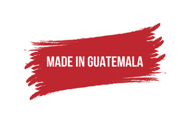 Brush style Made in Guatemala red banner design isolated on white background.