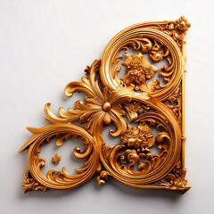 Carved antique wooden clock with gold details