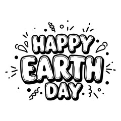 Happy Earth Day graphic, playful style