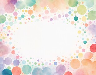 手書き風カラフルな水玉模様の壁紙