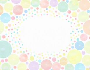 優しい色のカラフルな水玉模様の壁紙