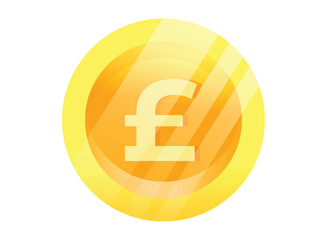 Illustration of an Realistic Coin Money Poundsterling