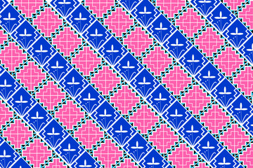 Fototapeta premium Hmong handmade pattern background. colorful clothing by hand.